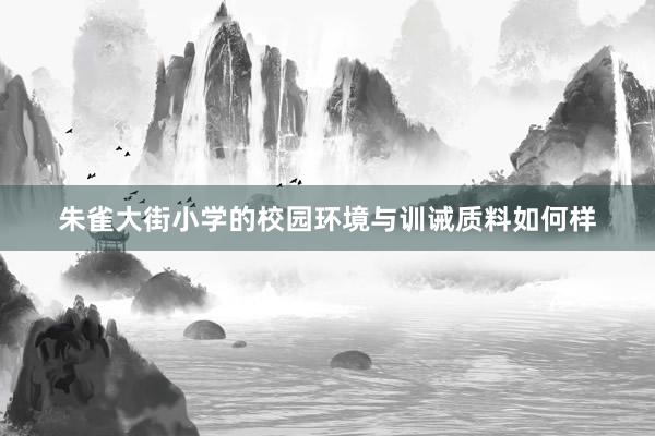 朱雀大街小学的校园环境与训诫质料如何样